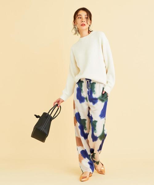 BEAUTY&YOUTH UNITED ARROWS(ビューティーアンドユースユナイテッドアローズ)の「BY∴ ハンドペイント風プリント イージーパンツ -ウォッシャブル-(その他パンツ・レディース・ナチュラル/ホワイト・MEDIUM/SMALL)」の14枚目の写真
