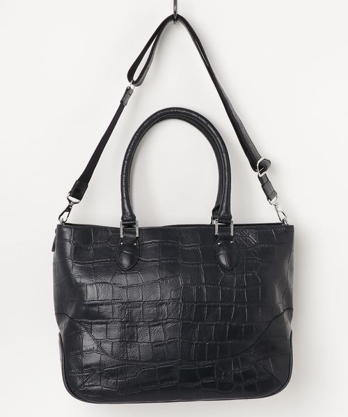PELLE MORBIDA（ペッレモルビダ）の「MAIDEN VOYAGE（メイデン ボヤージュ）型押トートバッグ（トートバッグ・メンズ・ネイビー/ブラック・FREE）」の7枚目の写真