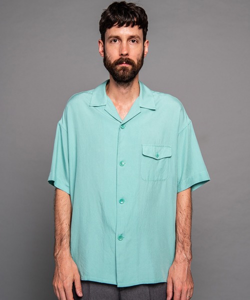 MR.OLIVE（ミスターオリーブ）の「MR.OLIVE ミスターオリーブ / VINTAGE RAYON CLOTH PLAIN-TYPE / RETRO GAME SHIRT ヴィンテージ レーヨン プレーン タイプ/レトロ オーバーシャツ / M-20147（シャツ/ブラウス・メンズ・マスタード/グリーン/ミント・SMALL/MEDIUM/LARGE）」の2枚目の写真
