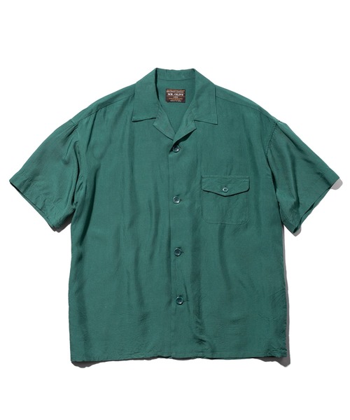 MR.OLIVE（ミスターオリーブ）の「MR.OLIVE ミスターオリーブ / VINTAGE RAYON CLOTH PLAIN-TYPE / RETRO GAME SHIRT ヴィンテージ レーヨン プレーン タイプ/レトロ オーバーシャツ / M-20147（シャツ/ブラウス・メンズ・マスタード/グリーン/ミント・SMALL/MEDIUM/LARGE）」の5枚目の写真