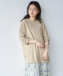AMERICAN HOLIC | 前後差裾ラウンドカットチュニック　＊〇(Tシャツ/カットソー)