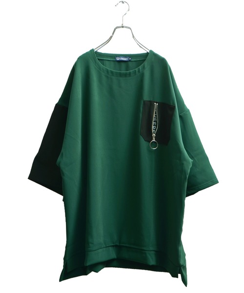 MinoriTY（マイノリティ）の「【コラボ「MinroriTY × ファッションインフルエンサー こーせ」】ツートーンリングジップポケットビッグシルエットTシャツ（Tシャツ/カットソー・メンズ・グリーン系その他/ブラック×グリーン/ブラック系その他/ブラウン系その他・L/M）」の11枚目の写真