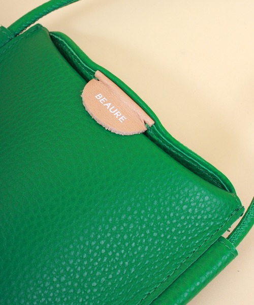 Beau're（ヴュレ）の「BEAURE ヴュレ カウレザー スマホショルダー（ショルダーバッグ・レディース・ブラック/シルバー/グリーン/パープル/ホワイト/オレンジ/サックスブルー・FREE/SMALL）」の13枚目の写真