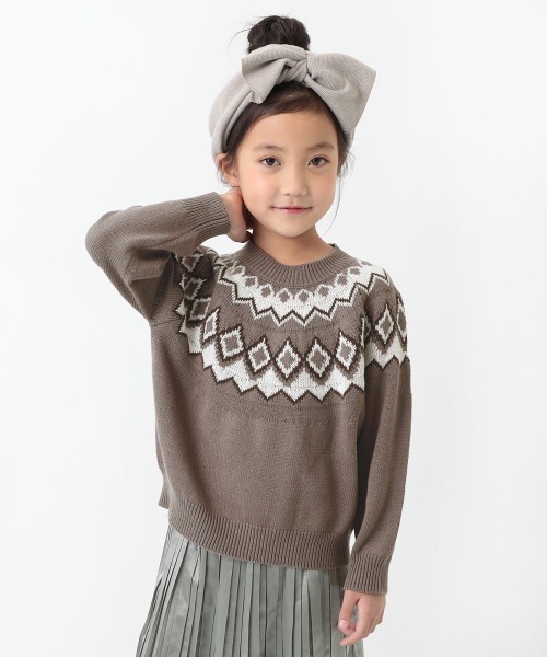 devirock（デビロック）の「ノルディック柄ニット（ニット/セーター・キッズ・アイボリー/グレー系その他/ブラック/グレー・130cm/110cm/150cm/160cm/120cm/100cm/140cm）」の4枚目の写真