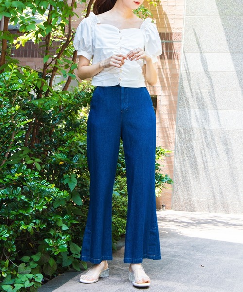 WEGO（ウィゴー）の「WEGO/パールボタンパフスリーブブラウス（シャツ/ブラウス・レディース・ホワイト・FREE）」の3枚目の写真