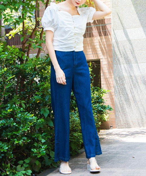 WEGO（ウィゴー）の「WEGO/パールボタンパフスリーブブラウス（シャツ/ブラウス・レディース・ホワイト・FREE）」の4枚目の写真