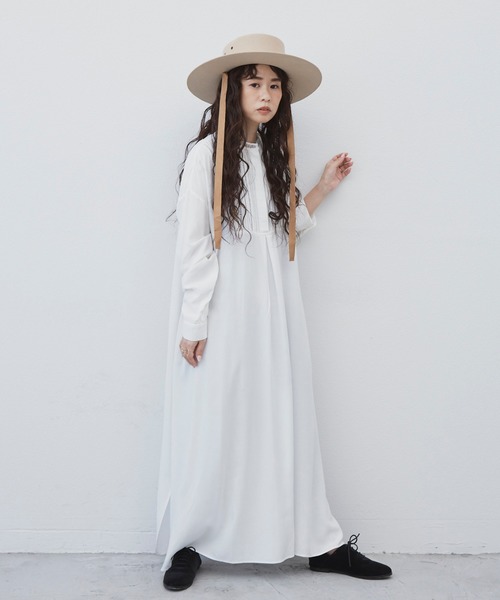 Libra Cue(リブラ キュー)の「Libra ピンタックデザインワンピース(ワンピース・レディース・ホワイト/ブラック・FREE)」の7枚目の写真