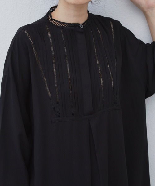 Libra Cue(リブラ キュー)の「Libra ピンタックデザインワンピース(ワンピース・レディース・ホワイト/ブラック・FREE)」の5枚目の写真