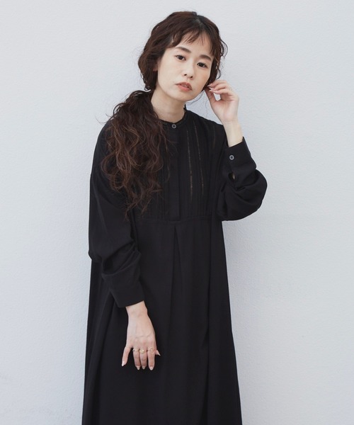 Libra Cue(リブラ キュー)の「Libra ピンタックデザインワンピース(ワンピース・レディース・ホワイト/ブラック・FREE)」の3枚目の写真