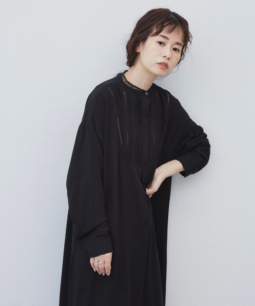 Libra Cue(リブラ キュー)の「Libra ピンタックデザインワンピース(ワンピース・レディース・ホワイト/ブラック・FREE)」の4枚目の写真