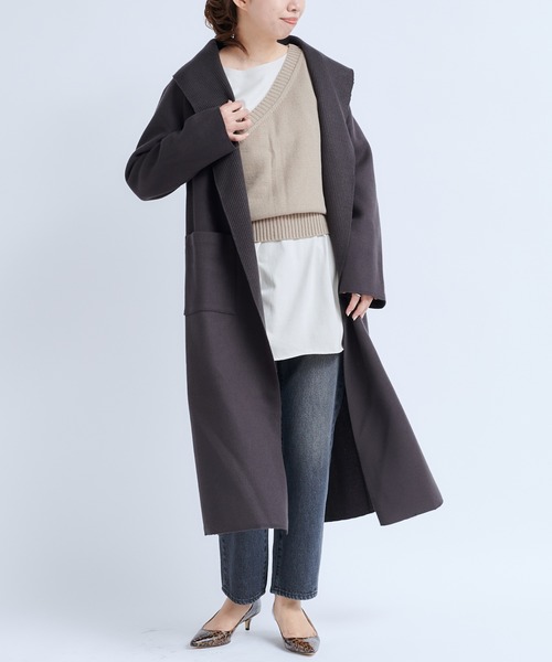 DouDou(ドゥドゥ)の「リブトッパーガウン(その他アウター・レディース・チャコールグレー/グレイッシュベージュ/ミント・FREE)」の20枚目の写真