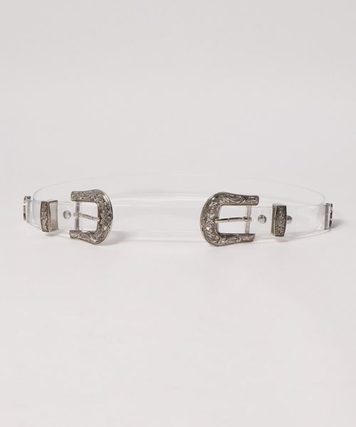 PairPair(ペアペア)の「ダブルバックルクリアベルト(AR)(ベルト・レディース・クリア・FREE)」の3枚目の写真