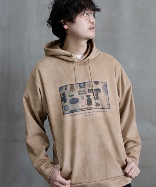 UNION STATION（ユニオンステーション）の「ストレッチスウェード昇華転写プリントパーカー（パーカー・メンズ・ライトブルー/オフホワイト/ライトベージュ・M/S/L/LL）」の5枚目の写真