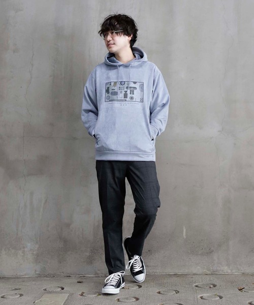 UNION STATION（ユニオンステーション）の「ストレッチスウェード昇華転写プリントパーカー（パーカー・メンズ・ライトブルー/オフホワイト/ライトベージュ・M/S/L/LL）」の10枚目の写真