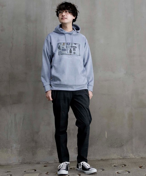 UNION STATION（ユニオンステーション）の「ストレッチスウェード昇華転写プリントパーカー（パーカー・メンズ・ライトブルー/オフホワイト/ライトベージュ・M/S/L/LL）」の9枚目の写真