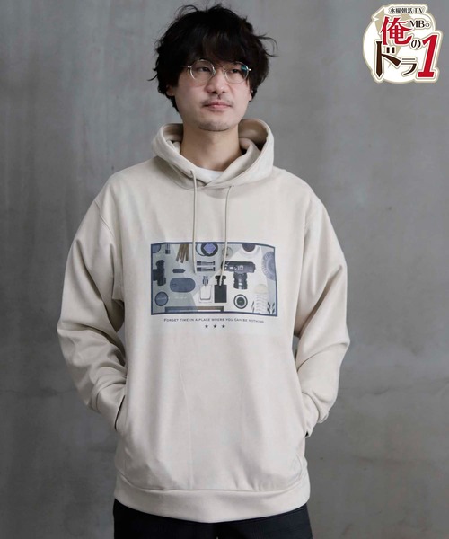 UNION STATION（ユニオンステーション）の「ストレッチスウェード昇華転写プリントパーカー（パーカー・メンズ・ライトブルー/オフホワイト/ライトベージュ・M/S/L/LL）」の12枚目の写真