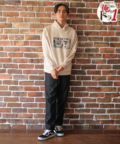 UNION STATION（ユニオンステーション）の「ストレッチスウェード昇華転写プリントパーカー（パーカー・メンズ・ライトブルー/オフホワイト/ライトベージュ・M/S/L/LL）」の11枚目の写真