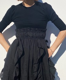 HOLIDAYホリデイ　RAMIE PUFF DRESS ラミーパフドレス Ramie Smocking Longsleeve Dress | Pasand by ne Quittez pas