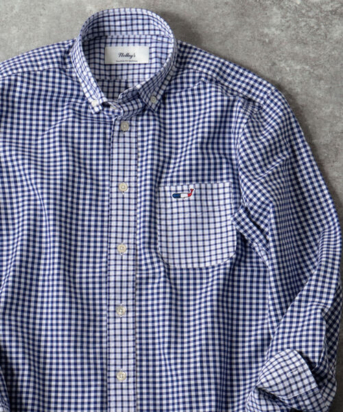 NOLLEY'S goodman（ノーリーズグッドマン）の「クジラ ワンポイント ボタンダウン シャツ（シャツ/ブラウス・メンズ・ホワイト系その他/ブルー系その他/ホワイト/ブラウン系その他/サックスブルー・M/XL/S/L/XXL）」の5枚目の写真