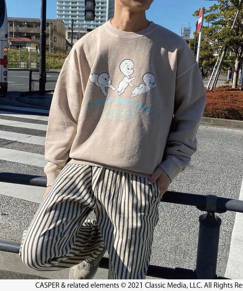 GOOD ROCK SPEED(グッドロックスピード)の「【GOOD ROCK SPEED】別注 Casper ヴィンテージ加工 ビッグシルエットスウェット(スウェット・メンズ・チャコールグレー/ベージュ/パープル・M/L)」の10枚目の写真