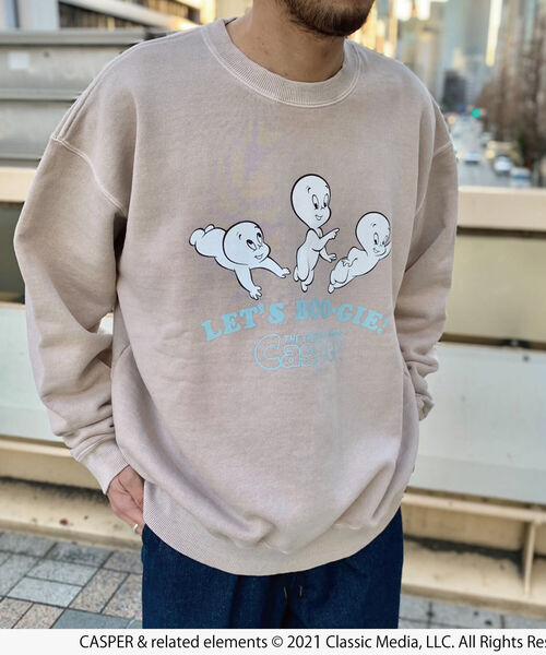 GOOD ROCK SPEED(グッドロックスピード)の「【GOOD ROCK SPEED】別注 Casper ヴィンテージ加工 ビッグシルエットスウェット(スウェット・メンズ・チャコールグレー/ベージュ/パープル・M/L)」の12枚目の写真