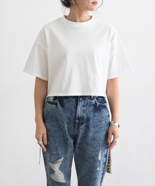 bohmal（ボマール）の「サイドテープカットソーレイヤード（Tシャツ/カットソー・レディース・ホワイト/ブラック・FREE）」の9枚目の写真