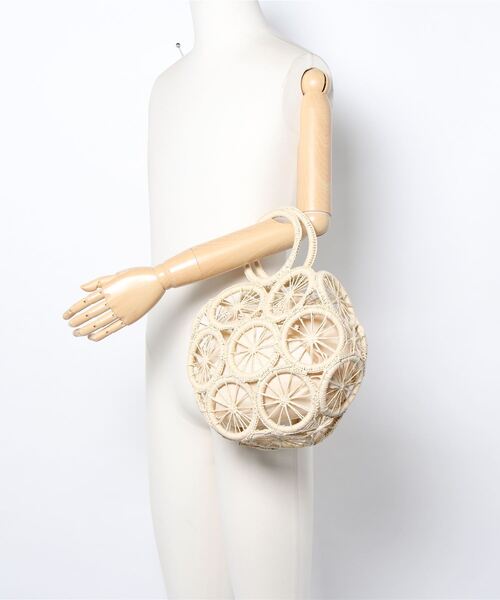 チャイハネ（チャイハネ）の「【チャイハネ】アミーシャかごバッグ（かごバッグ・レディース・ブラウン/ホワイト・FREE）」の5枚目の写真