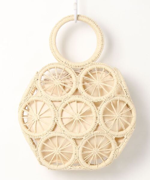 チャイハネ（チャイハネ）の「【チャイハネ】アミーシャかごバッグ（かごバッグ・レディース・ブラウン/ホワイト・FREE）」の7枚目の写真