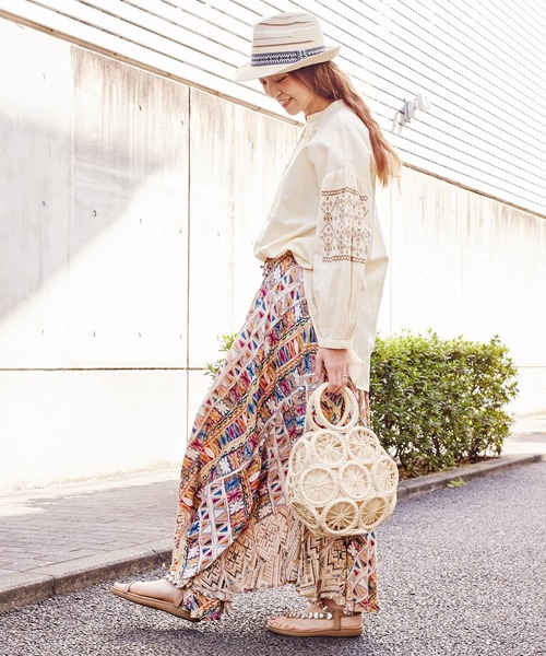 チャイハネ（チャイハネ）の「【チャイハネ】アミーシャかごバッグ（かごバッグ・レディース・ブラウン/ホワイト・FREE）」の15枚目の写真