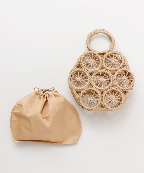 チャイハネ（チャイハネ）の「【チャイハネ】アミーシャかごバッグ（かごバッグ・レディース・ブラウン/ホワイト・FREE）」の10枚目の写真