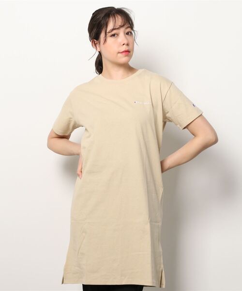 Champion(チャンピオン)の「チャンピオン ONEPIECE DRESS(Tシャツ/カットソー・レディース・ブラウン/ホワイト/ブラック/グレー/ベージュ・M/XL/L)」の5枚目の写真