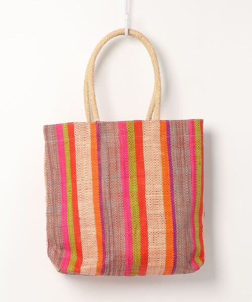 Lugnoncure（ルノンキュール）の「マダガスカルトートバッグ（トートバッグ・レディース・パープル/グリーン・ﾌﾘ-）」の2枚目の写真