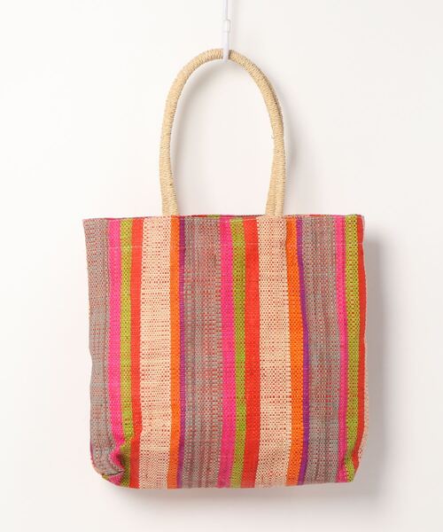 Lugnoncure（ルノンキュール）の「マダガスカルトートバッグ（トートバッグ・レディース・パープル/グリーン・ﾌﾘ-）」の5枚目の写真