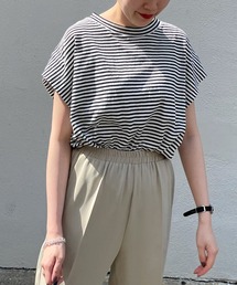 CAPRICIEUX LE'MAGE | サイドタックボーダーフレンチTシャツ(Tシャツ/カットソー)