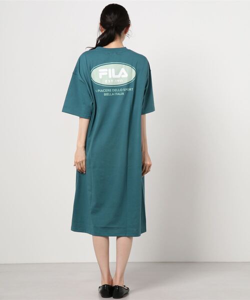 FILA(フィラ)の「FILA フィラ バックプリント Tシャツワンピース(Tシャツ/カットソー・レディース・ピンク/ブルーグリーン/チャコール・フリー)」の6枚目の写真