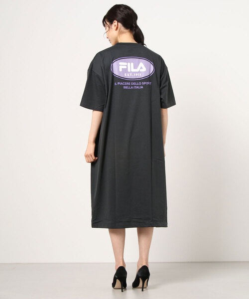 FILA(フィラ)の「FILA フィラ バックプリント Tシャツワンピース(Tシャツ/カットソー・レディース・ピンク/ブルーグリーン/チャコール・フリー)」の7枚目の写真