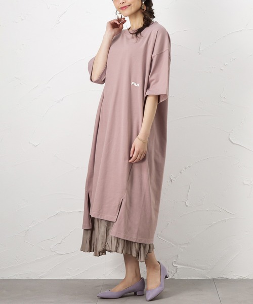 FILA(フィラ)の「FILA フィラ バックプリント Tシャツワンピース(Tシャツ/カットソー・レディース・ピンク/ブルーグリーン/チャコール・フリー)」の8枚目の写真