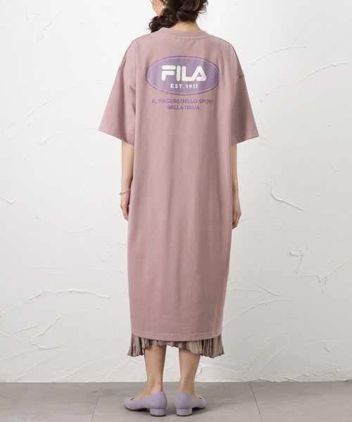 FILA(フィラ)の「FILA フィラ バックプリント Tシャツワンピース(Tシャツ/カットソー・レディース・ピンク/ブルーグリーン/チャコール・フリー)」の12枚目の写真