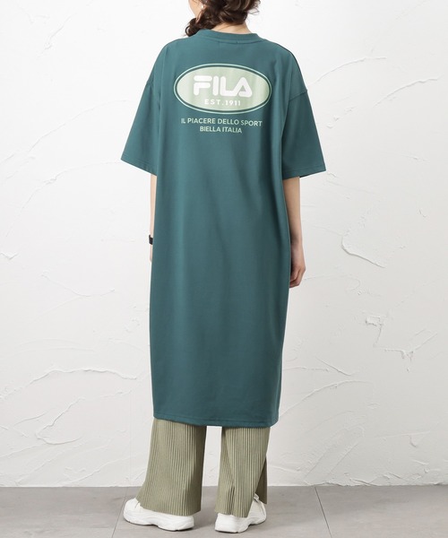 FILA(フィラ)の「FILA フィラ バックプリント Tシャツワンピース(Tシャツ/カットソー・レディース・ピンク/ブルーグリーン/チャコール・フリー)」の18枚目の写真