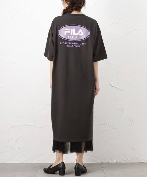 FILA(フィラ)の「FILA フィラ バックプリント Tシャツワンピース(Tシャツ/カットソー・レディース・ピンク/ブルーグリーン/チャコール・フリー)」の19枚目の写真