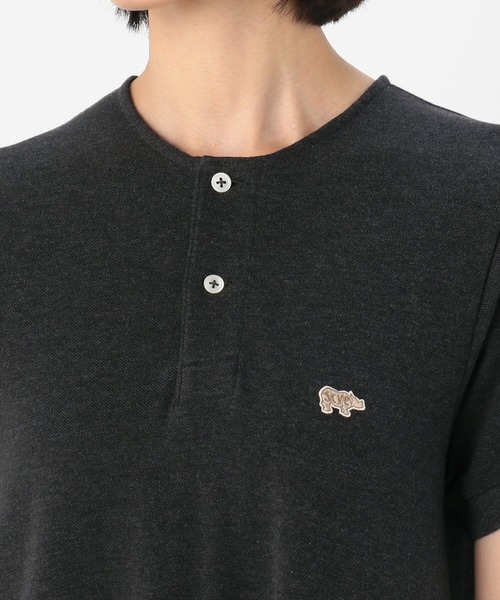 Scye（サイ）の「【Scye】〈別注〉鹿の子ヘンリーネックワンピース WOMEN（ワンピース・レディース・ブラック/ダークグレー・38）」の9枚目の写真