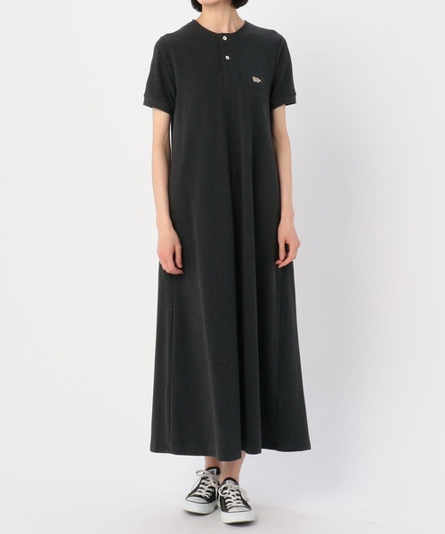 Scye（サイ）の「【Scye】〈別注〉鹿の子ヘンリーネックワンピース WOMEN（ワンピース・レディース・ブラック/ダークグレー・38）」の6枚目の写真