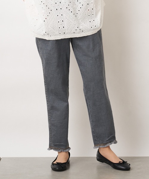 PUAL CE CIN（ピュアルセシン）の「JAPAN MADE／日本製 デニムパンツ（デニムパンツ・レディース・ホワイト/グレー/インディゴブルー・FREE）」の2枚目の写真