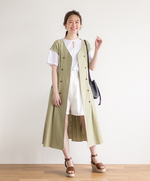 White Collection(ホワイトコレクション)の「【2021SS】リネンライク・タックショートパンツ(その他パンツ・レディース・オフホワイト/ブラック/ライトベージュ/グレイッシュベージュ・FREE)」の8枚目の写真