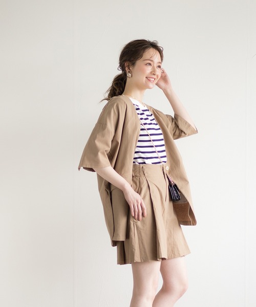 White Collection(ホワイトコレクション)の「【2021SS】リネンライク・タックショートパンツ(その他パンツ・レディース・オフホワイト/ブラック/ライトベージュ/グレイッシュベージュ・FREE)」の6枚目の写真