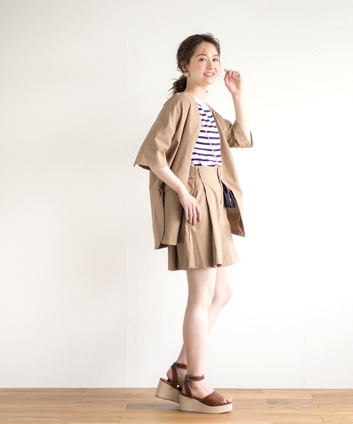 White Collection(ホワイトコレクション)の「【2021SS】リネンライク・タックショートパンツ(その他パンツ・レディース・オフホワイト/ブラック/ライトベージュ/グレイッシュベージュ・FREE)」の10枚目の写真