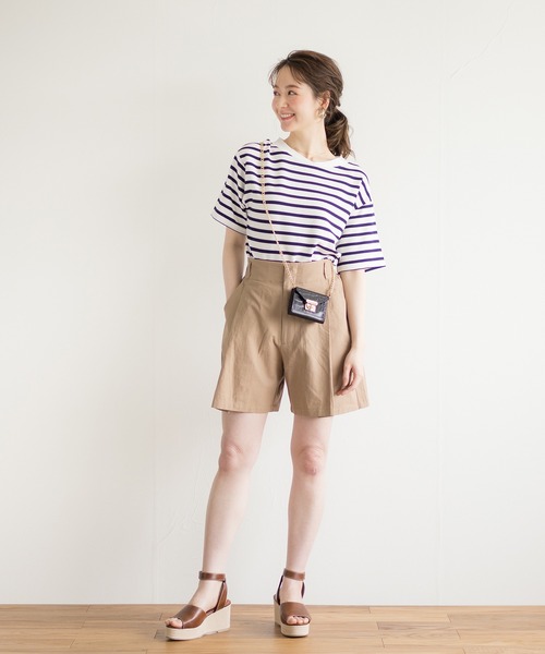 White Collection(ホワイトコレクション)の「【2021SS】リネンライク・タックショートパンツ(その他パンツ・レディース・オフホワイト/ブラック/ライトベージュ/グレイッシュベージュ・FREE)」の17枚目の写真