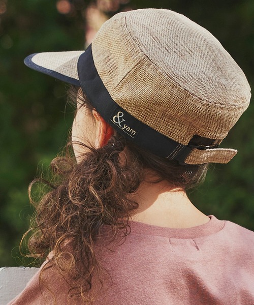 &yam(アンドヤム)の「ブランドロゴ入りサマーキャスケット(キャスケット・キッズ・ベージュ/ブラック/ホワイト・S/M)」の3枚目の写真