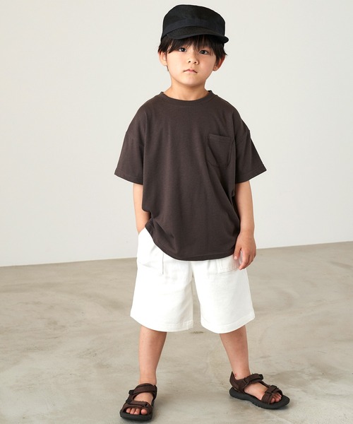 &yam(アンドヤム)の「ブランドロゴ入りサマーキャスケット(キャスケット・キッズ・ベージュ/ブラック/ホワイト・S/M)」の4枚目の写真