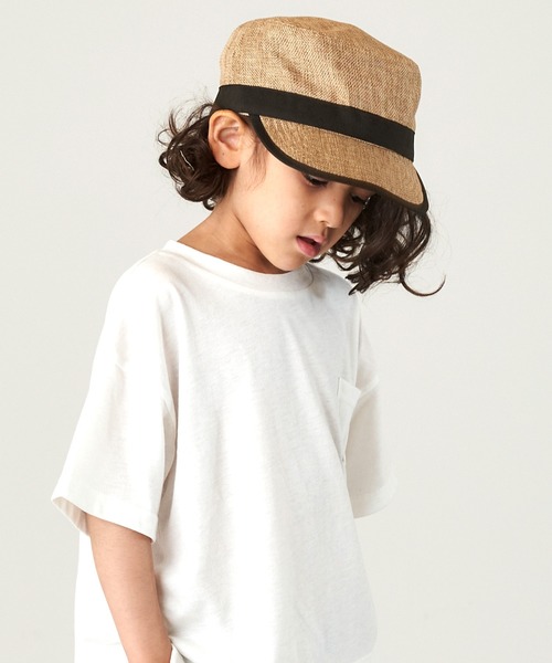 &yam(アンドヤム)の「ブランドロゴ入りサマーキャスケット(キャスケット・キッズ・ベージュ/ブラック/ホワイト・S/M)」の10枚目の写真